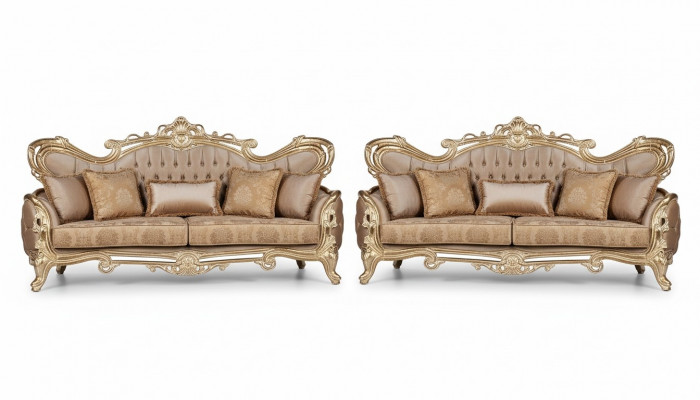 Canapé-Set 3+3 Plazen Sofa Fauteuil Sofas Relax Luxus Set Wunnzëmmer Barock 2 Stécker