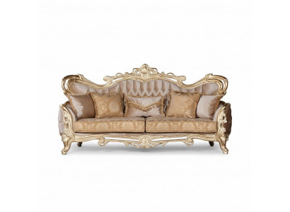 Dräisëtzer Canapé Sofa 3 Sëtzer Sofa Sofaen Samt Stoff Stil Barock Rokoko Miwwelen Nei