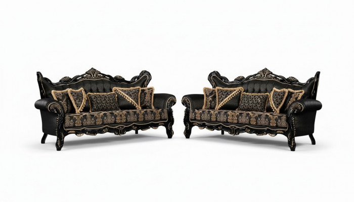 Sofagarnitur 3+3 Sëtzer Sofa Sëtz Sofas Luxus Garnitur Set Polyester Stoff Nei