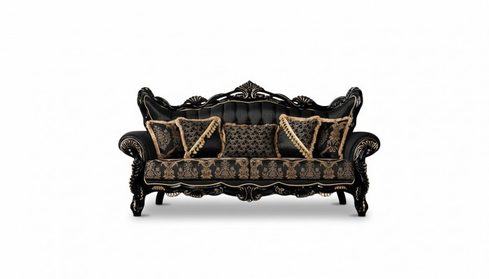 Couch Sëtz Dräisëtzer Sofa 3 Sëtzer Sofasen Still Stoff Barock Rokoko Miwwelen 232cm