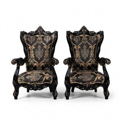 Fautteuil Ouerfautteuil Luxus Stoff Sëtz Sëtzer Design Polster Barock Textil Miwwelen