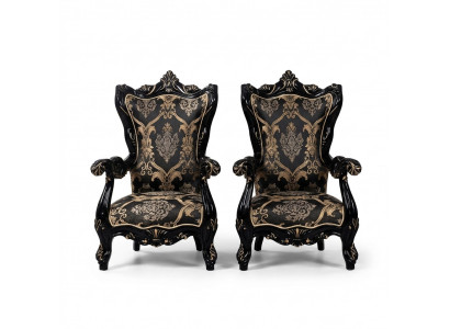 Fautteuil Ouerfautteuil Luxus Stoff Sëtz Sëtzer Design Polster Barock Textil Miwwelen