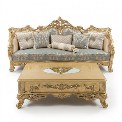 Dräi-Sëtzer Sofa, 3-Sëtzer Sofas, Stoff, Stil: Barock Rokoko, Miwwelen, Klassesch