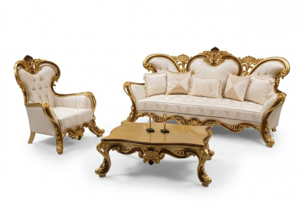 Garnitur Sofagarnitur 3+1 Sëtzer Sofa Sessel Sofas Stoff Grupp Wunnzëmmer Nei