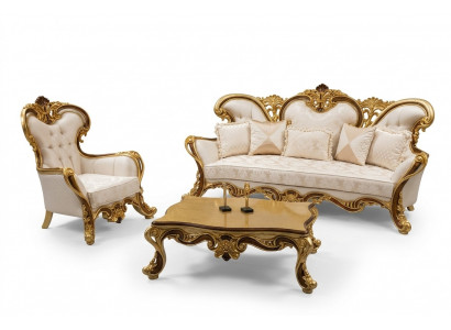Garnitur Sofagarnitur 3+1 Sëtzer Sofa Sessel Sofas Stoff Grupp Wunnzëmmer Nei