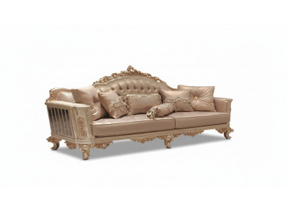 Dräi-Sëtzer Canapé 3-Sëtzer Klassesch Canapé Sofas Stoff Stil Barock Samett Nei