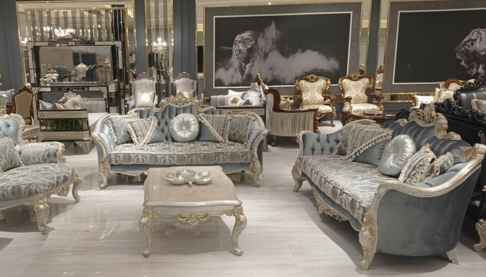 Grupp Sofagarnitur 3+3 Sëtzer Luxus Sofa Fautteuil Sofas Stoff Klassesch Set Nei