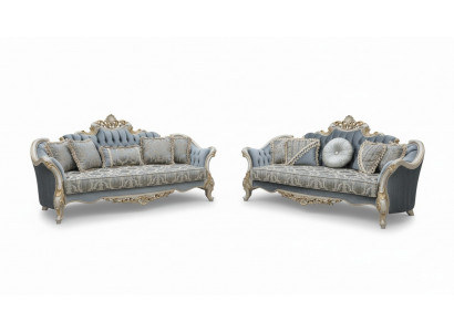 Grupp Sofagarnitur 3+3 Sëtzer Luxus Sofa Fautteuil Sofas Stoff Klassesch Set Nei