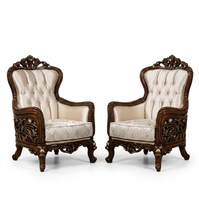 Fotell Ouerfotell Luxus Stoff Sëtz Design Polster Barock Textil Einsëtzer Nei