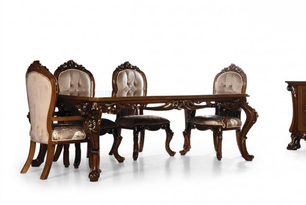 Dësch Iesszëmmerdësch Iessdësch Iesszëmmer Holz Dëscher Barock Iess Luxus Miwwelen Neien