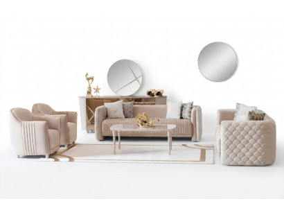 Canapé Couchage Samt Polster Sëtz 3311 Sëtzer Design Canapéen Sofas Holz Nei Garnitur