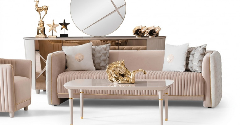 Drei-Sëtz Couch Polster Luxus Sofa Sëtz Sofas Zëmmer Miwwelen 3er Italien Design