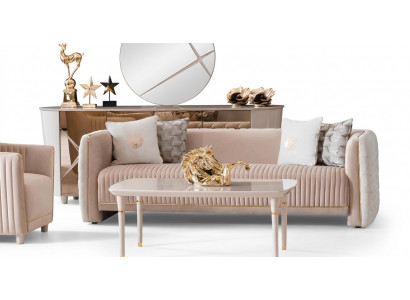 Drei-Sëtz Couch Polster Luxus Sofa Sëtz Sofas Zëmmer Miwwelen 3er Italien Design