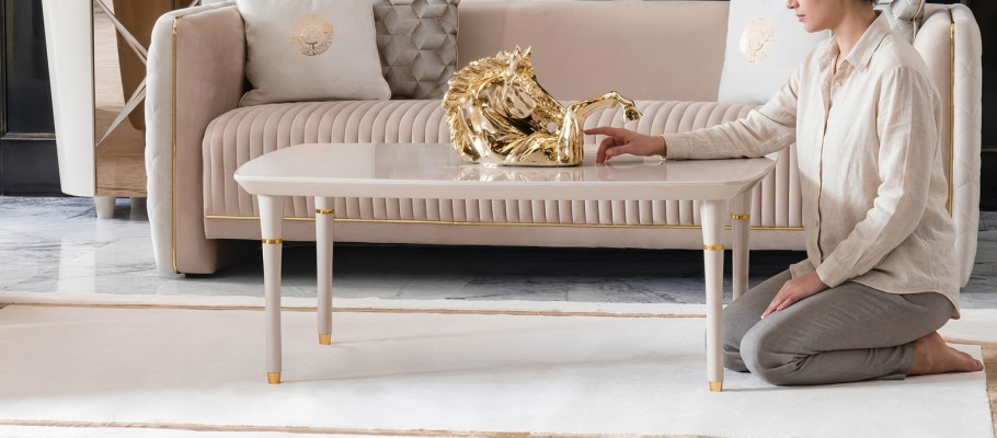 Dëscher Miwwelen Dësch Luxus Säitendësch Holz Modern Couchtisch Design Wunnzëmmer