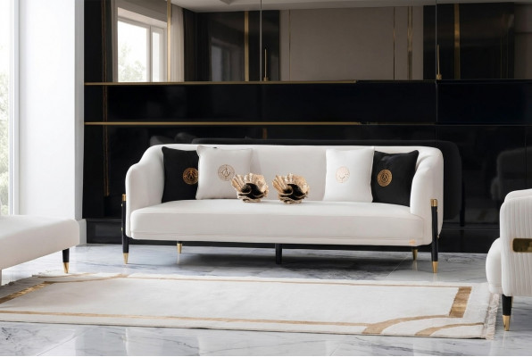 Design Canapé 3 Sëtzer Design 210cm Luxus Canapéen Couch 3er Nei Textilcanapé Miwwelen
