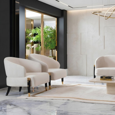 Këssen Modern Einsëtzeger Designer Grau Relax Nei Wunnzëmmer Luxus Sëtz Hotel
