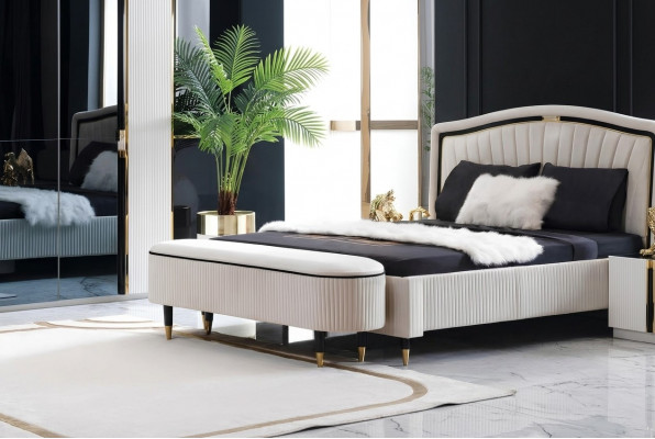 Hocker Polster Sëtz Design Textil Relax Luxus Fousshocker Sofa Sëtzbank Stoff