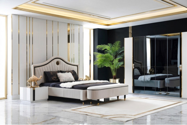 Schlofzëmmer Design Bett Luxus Better Nei Duebel Polster Miwwelen Hotel Bestietnes Design