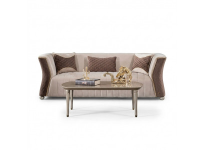 Polster Designer Miwwel Drësëtzer Canapé 3 Sëtzer Canapéë Luxus Textil Couchen grouss