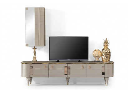 Säitbriet Schief Mauer Modern tv Holz Garnitur Set Miwwelen Wunnwand Vitrin rtv