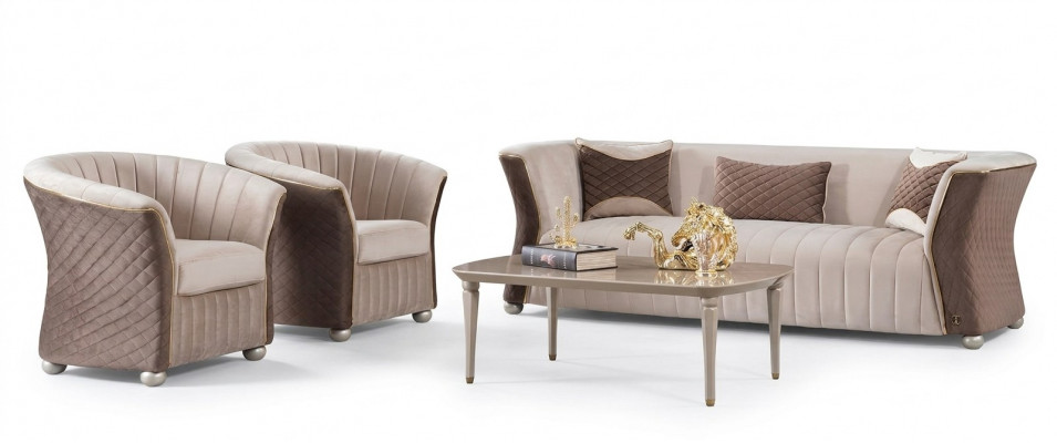 Këssen Garnitur Sofas Canapé Designer Sofagarnitur 3+1+1 Sëtzer Stoff Couchen