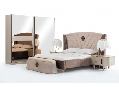 Bett Duebelbett Hotel Bettkummer Duebel Holz Miwwelen Bett Polster Luxusdëschign
