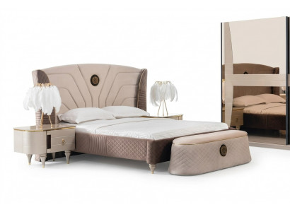 Schlofkummer Duebelbett 160x200cm Luxusbett 2x Nuetsdësch 3tlg. Set Better Neien
