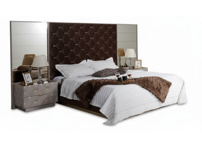 Schlofzëmmer Bett Nuetsdësch Better Duebel Holz Neit Luxus Set 3 Deeler.