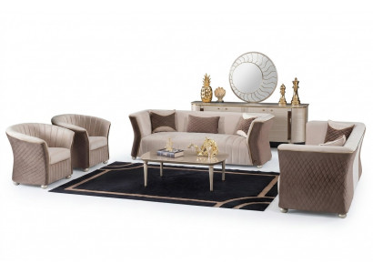 Modernen Luxus elegant Sëtzgrupp 3+3+1+1 Sëtzer Design Sofas Polstermöbel Sofasen