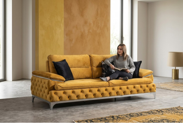 Canapé 3 Platzen Textil Canapé Couch Polster Luxus Miwwelen Modernen Dräisëtzer Neit
