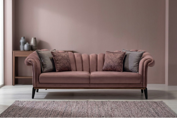 Dreisëtzer Luxus 3 Sëtzer Canapé Polstersofa Lieder Stoff Textil Canapëen Nei