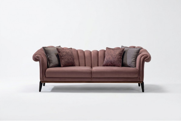 Dreisëtzer Luxus 3 Sëtzer Canapé Polstersofa Lieder Stoff Textil Canapëen Nei