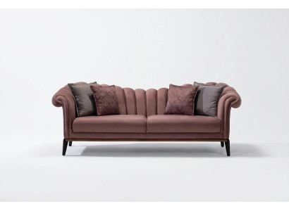 Dreisëtzer Luxus 3 Sëtzer Canapé Polstersofa Lieder Stoff Textil Canapëen Nei