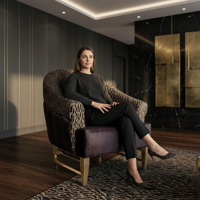 Luxus Design Still Stoff Wunnzëmmer Italieneschen Stil Miwwelen Lounge Fautteuil