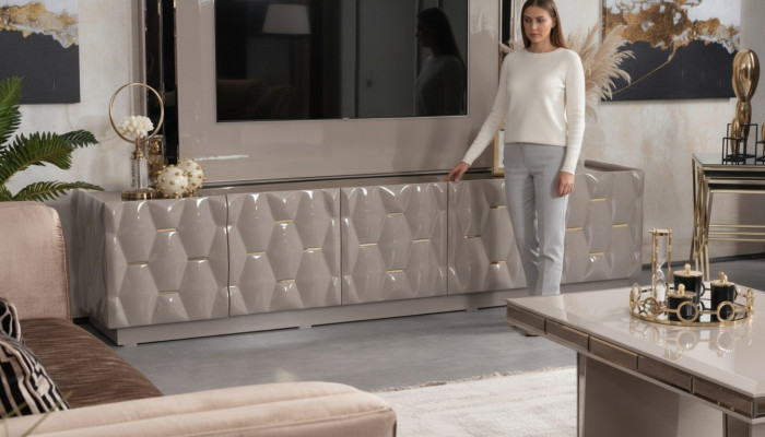 Niddreg Schief Mëbel Säitsech aus Holz Italienesch Kommode Säitsech Wunnzëmmer Designs