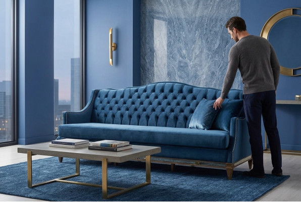 Bloen Chesterfield Dräsëtzeger Relax Lounge Canapé Wunnzëmmer 3-Sëtzer