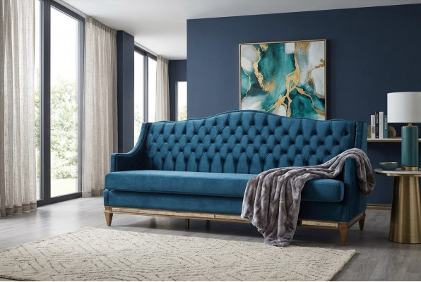 Bloen Chesterfield Dräsëtzeger Relax Lounge Canapé Wunnzëmmer 3-Sëtzer