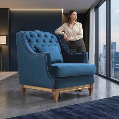 Bloen Luxus Chesterfield Fautteuil Wunnzëmmer Lounge Designer Miwwel Nei