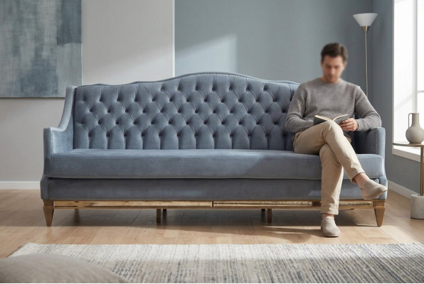 Luxus Miwwelen Polster Canapé Holz Italien Polster Sofa Klassesch Canapéen