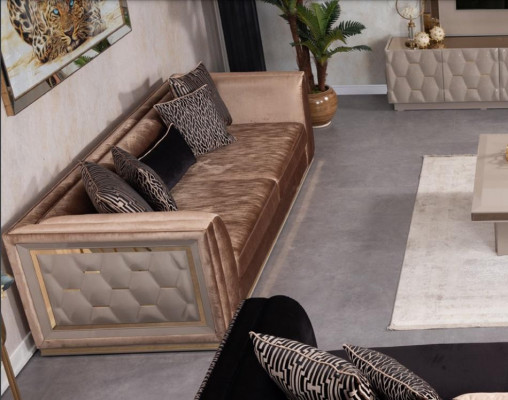 Canapé 3 Sëtz Couch Holzmiwwelen Wunnzëmmermiwwelen Canapéen Couch italieneschen Stil