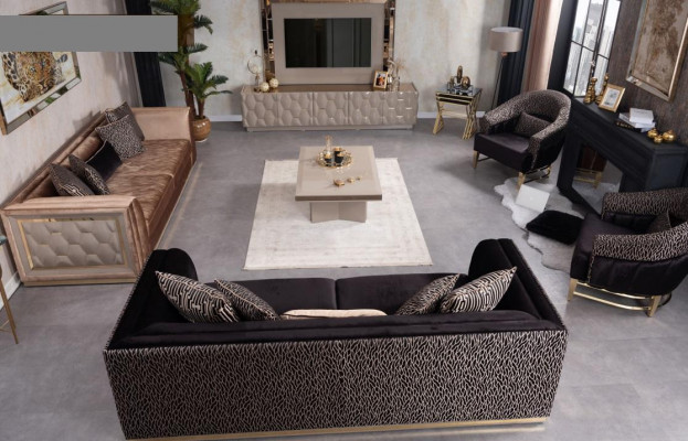 Canapé 3 Sëtz Couch Holzmiwwelen Wunnzëmmermiwwelen Canapéen Couch italieneschen Stil
