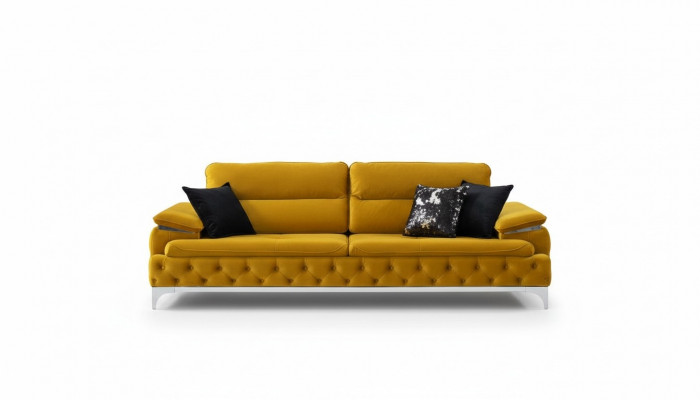 Italieneschen Stil Moderne Dräi-Sëtzer Sofa Wunnlandschaft Textilsofa 3 Sëtzer Nei