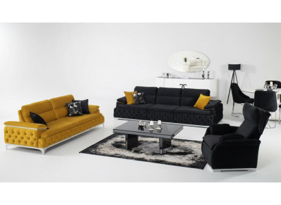 Sofagarnitur 3+3+1 Sëtz Sofa Couch Polster Garnitur Couchen Stoff