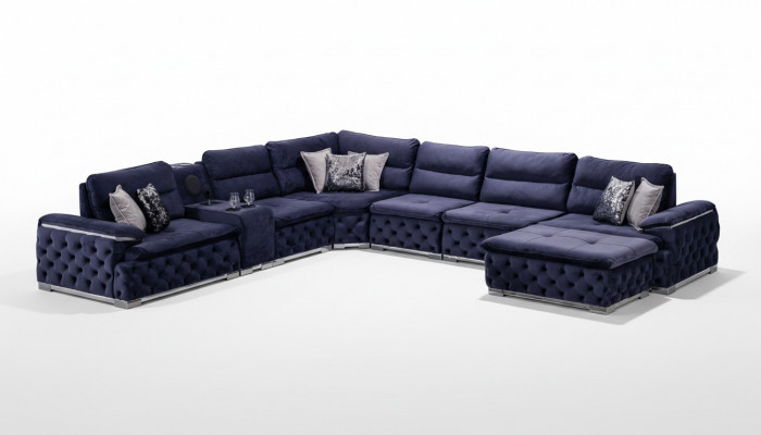 Canapé Eckstéck an U-Form Chesterfield Canapé Wunnzëmmer Miwwelen italieneschen Stil