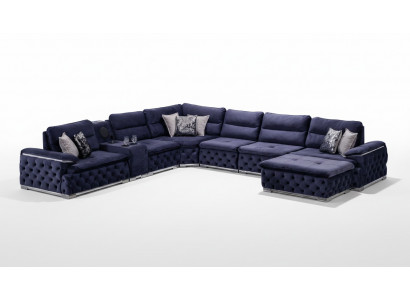 Canapé Eckstéck an U-Form Chesterfield Canapé Wunnzëmmer Miwwelen italieneschen Stil