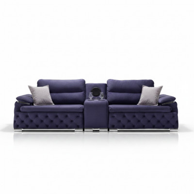 Chesterfield Still Sofas Couch Polsterung 4 Platzen Lila Design XXL Grouss Sofa Couch