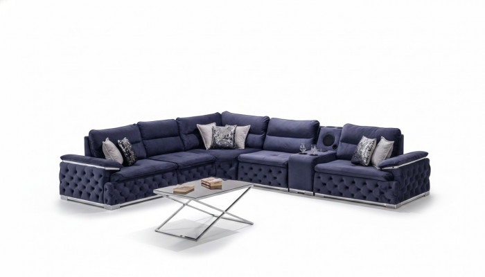Eckcouch an L-Form Chesterfield Miwwelen Design Sofa Italienesch Miwwelen