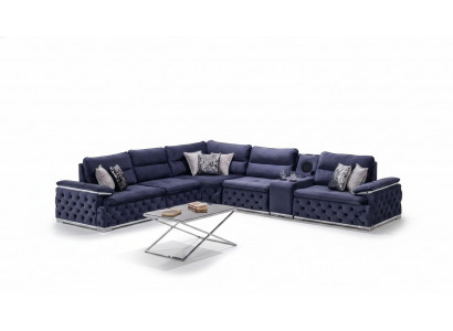 Eckcouch an L-Form Chesterfield Miwwelen Design Sofa Italienesch Miwwelen