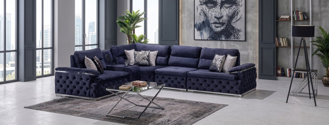 Design-Eckcanapé Stoff L-Form Modernen Stil Polsterméubel Wunnzëmmer Grupp