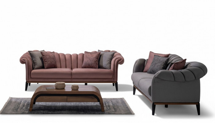 Sofagarnitur Canapé Polster Modern 3+3 Sëtz Set Design Canapéë Polster Textil Nei